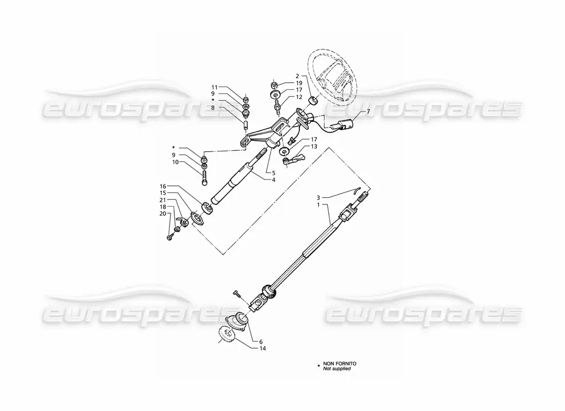 maserati qtp v6 (1996) columna de dirección diagrama de piezas