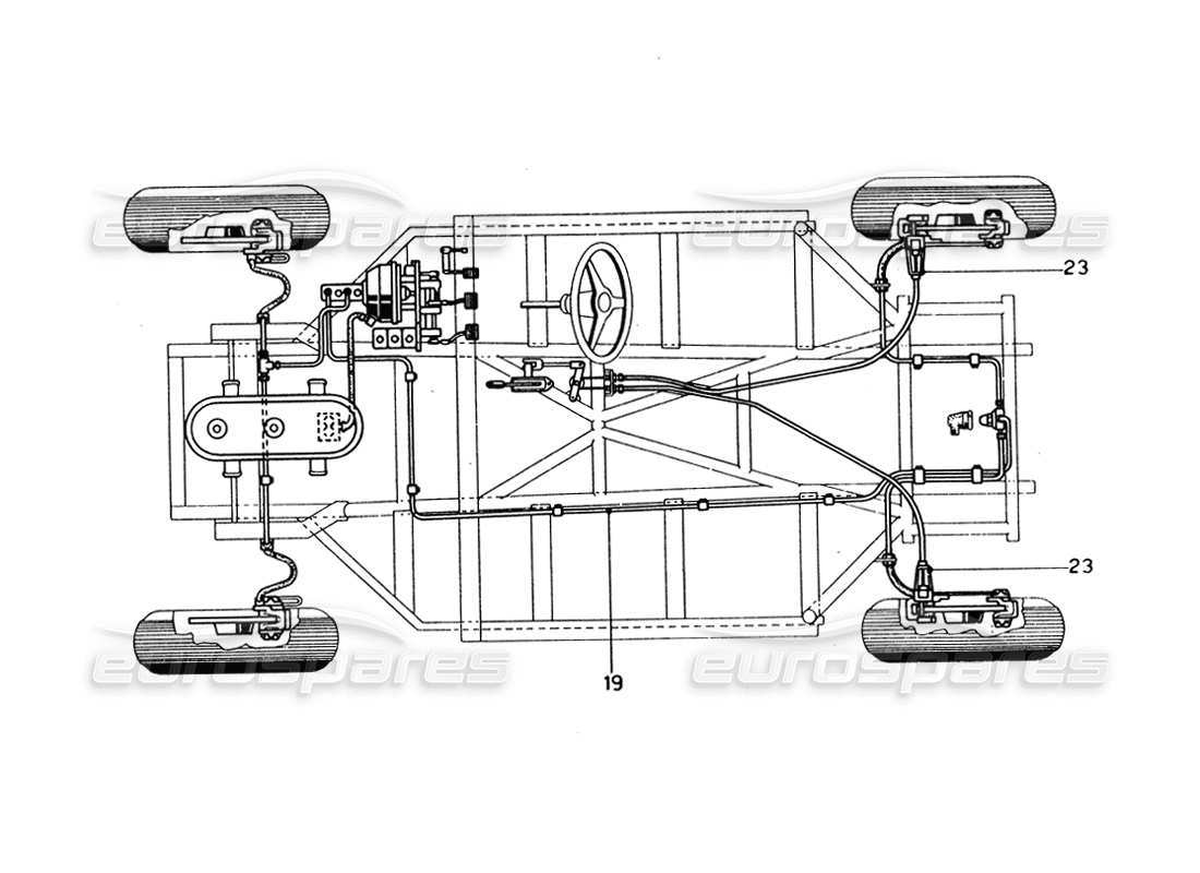 ferrari 275 gtb/gts 2 cam sistema de frenos - modelos rhd diagrama de piezas