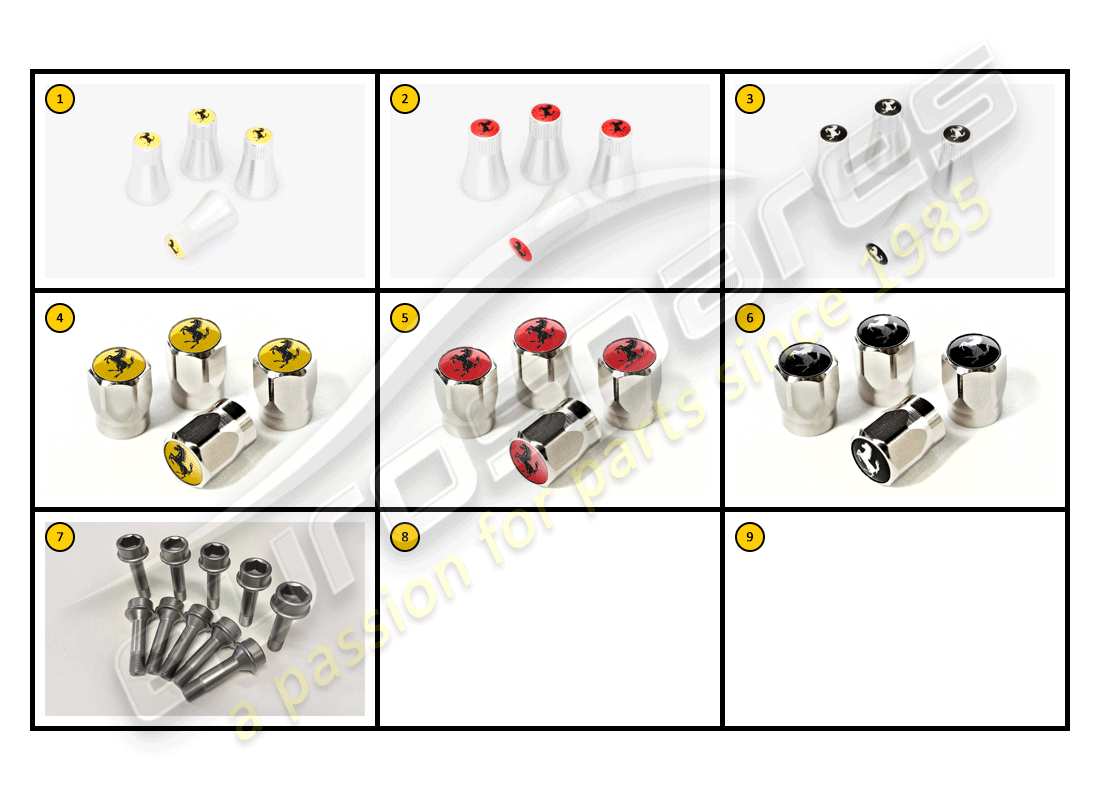 ferrari f430 spider (accessories) exterior - diagrama de piezas de tapas de válvulas