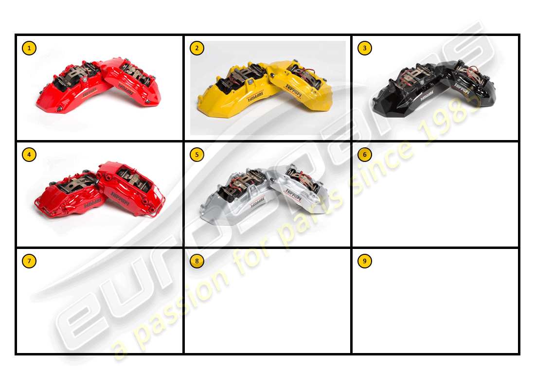 ferrari f430 spider (accessories) exterior - diagrama de piezas de las pinzas