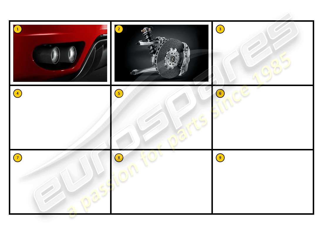 ferrari f430 spider (accessories) carreras: diagrama de piezas de rendimiento