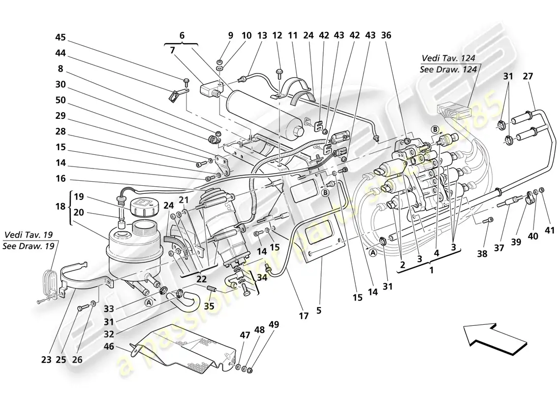 maserati trofeo power unit and tank diagrama de piezas
