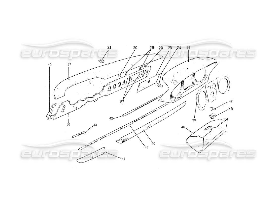 ferrari 275 (pininfarina coachwork) diagrama de piezas del gruppo plancia portastrumenti