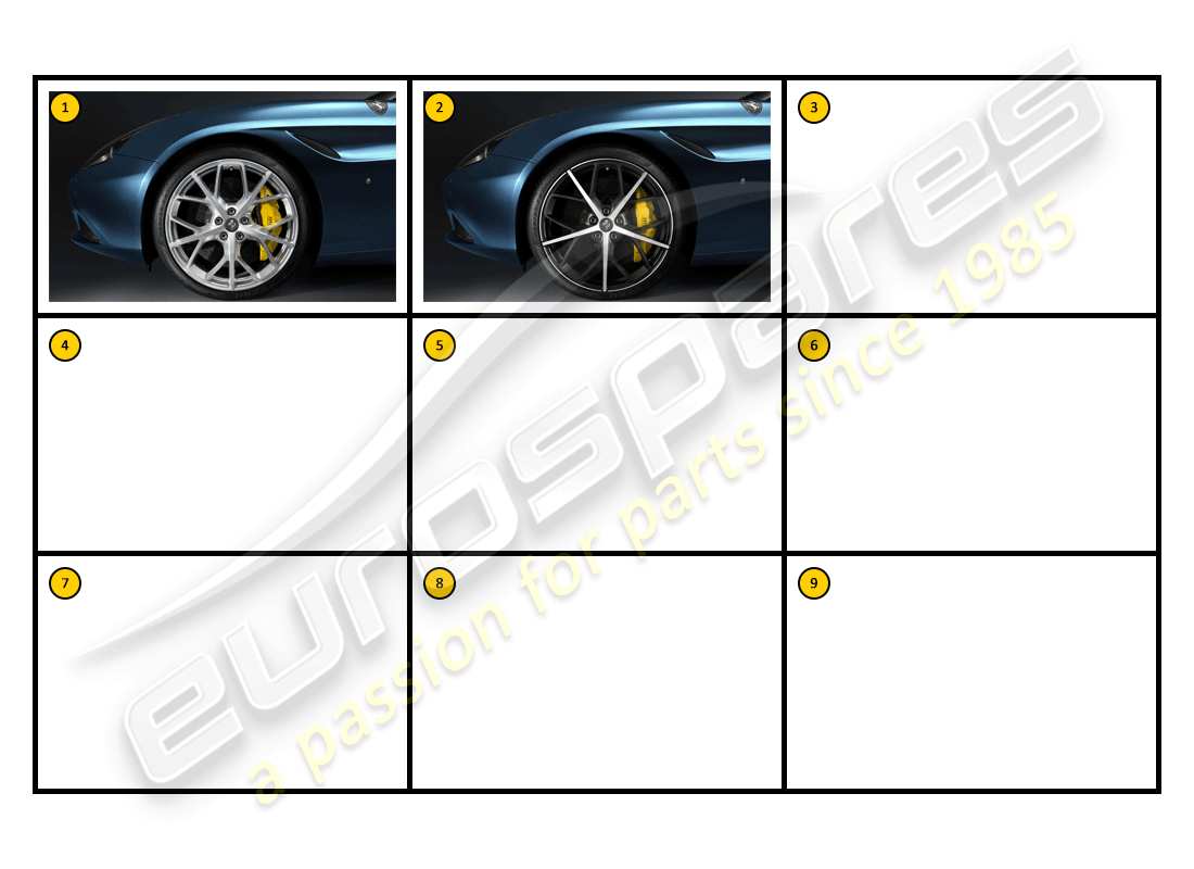 ferrari california (accessories) exteriores - ruedas diagrama de piezas