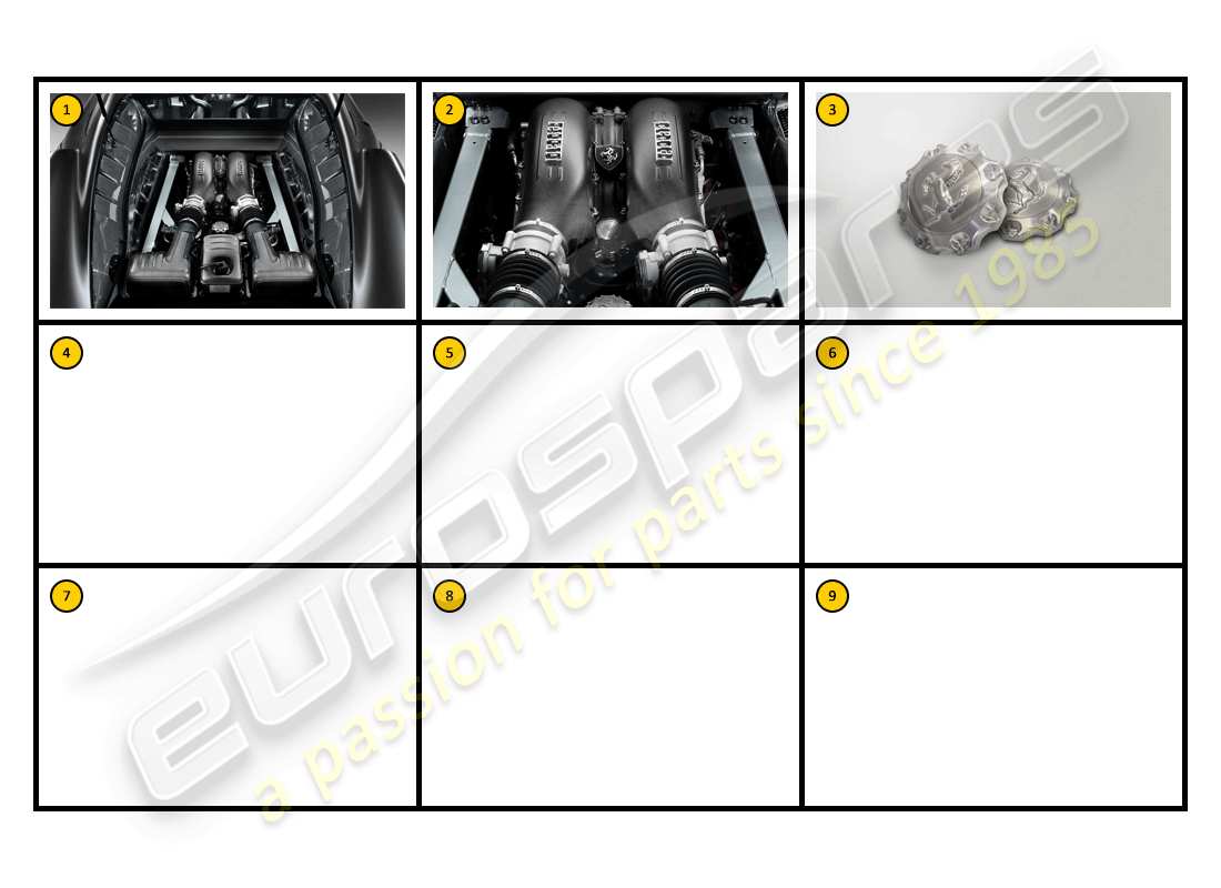 ferrari f430 spider (accessories) racing - diagrama de piezas de la bolsa del motor