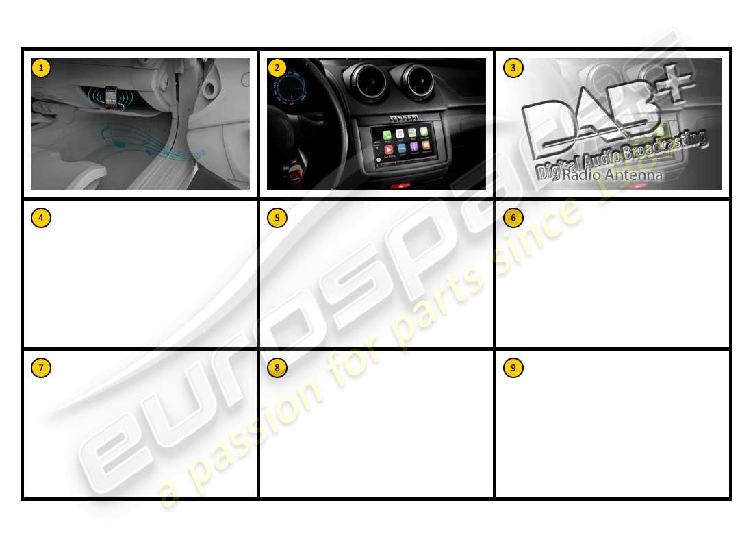 ferrari california (accessories) equipo: diagrama de piezas de entretenimiento en el automóvil
