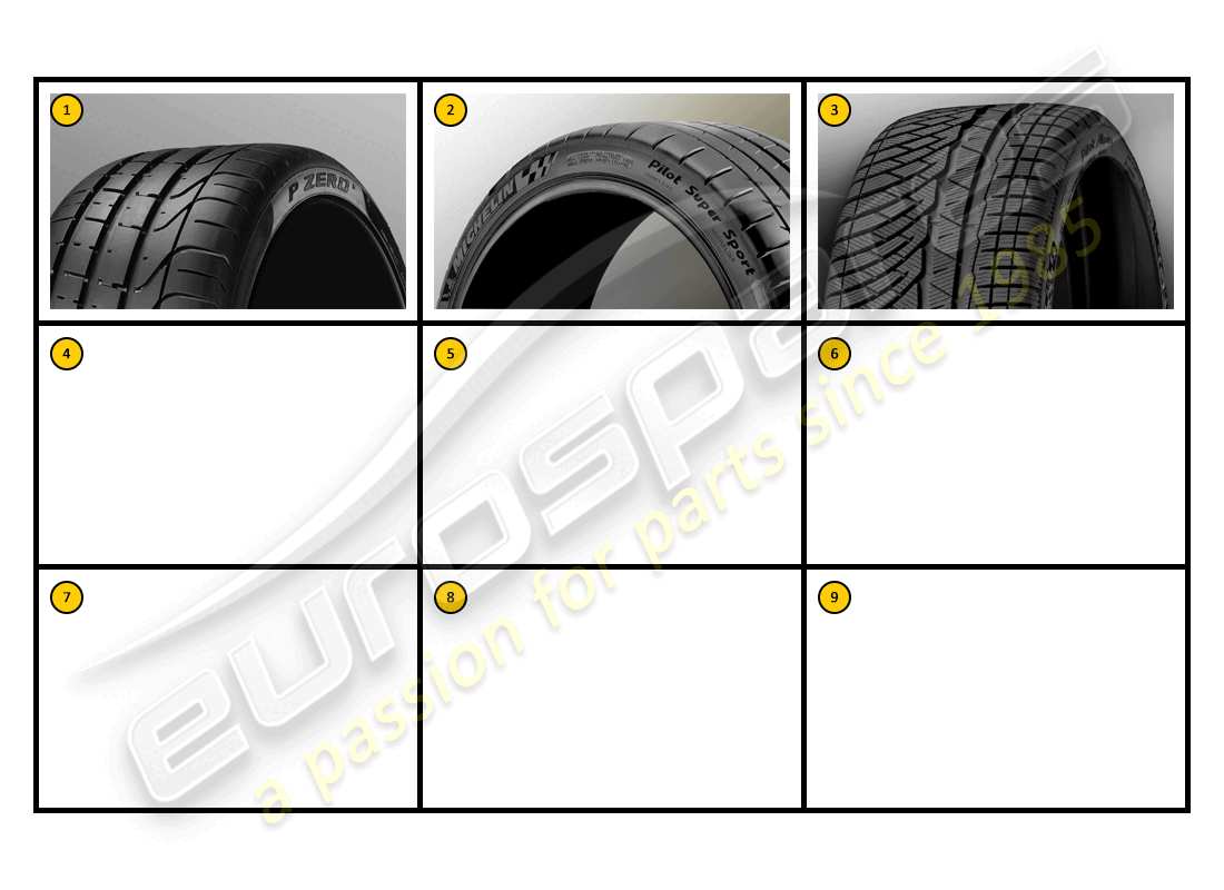 ferrari ff (accessories) equipamiento - neumáticos diagrama de piezas