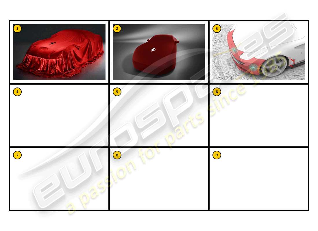 ferrari ff (accessories) cuidado del automóvil - protección del vehículo diagrama de piezas