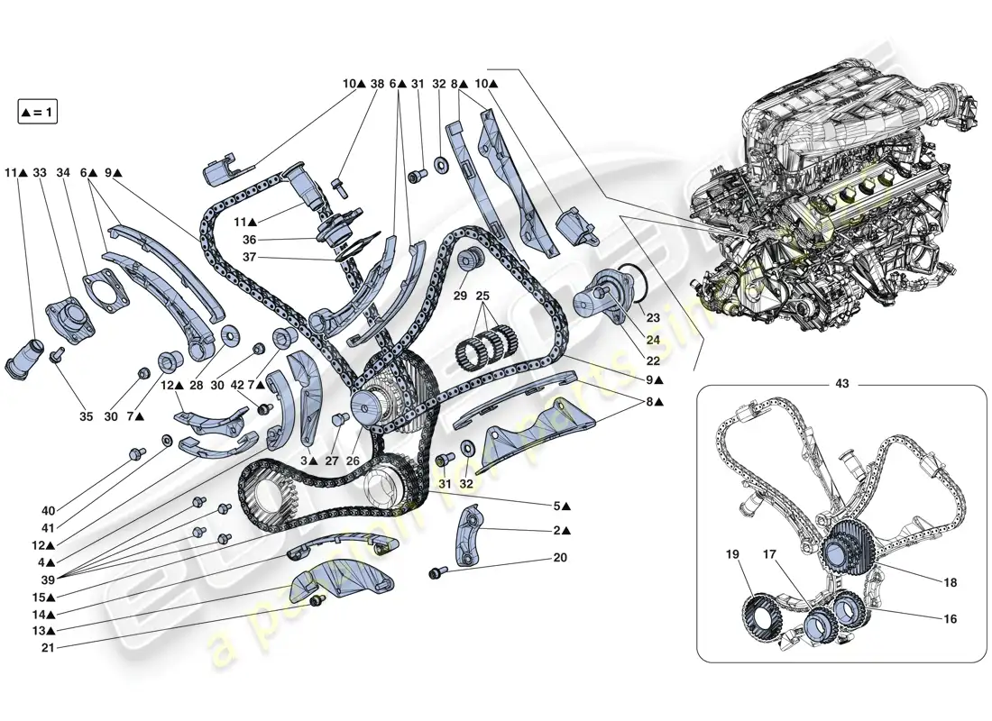 ferrari laferrari aperta (europe) sistema de tiempo - conducción diagrama de piezas