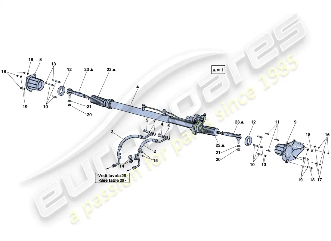ferrari laferrari aperta (usa) caja de dirección asistida hidráulica diagrama de piezas
