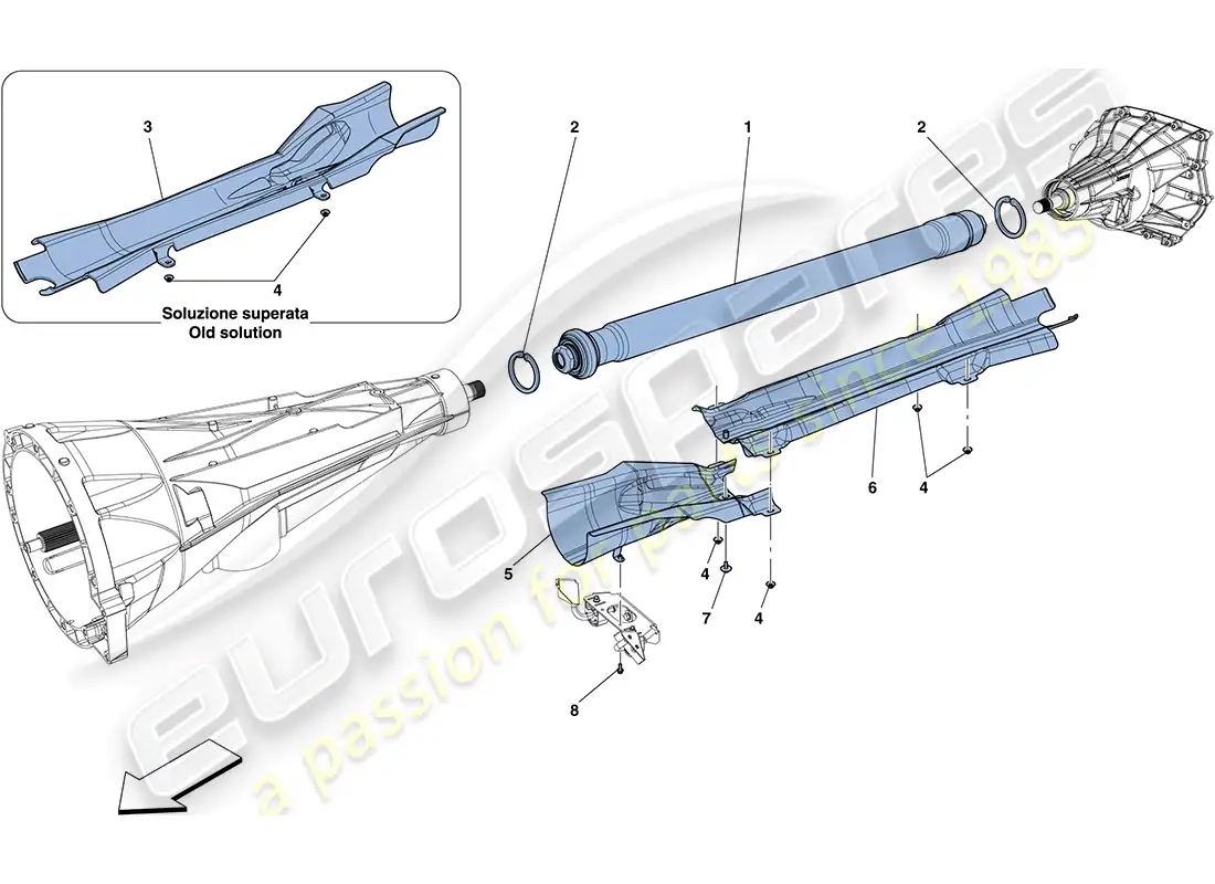 ferrari ff (europe) tubo de transmisión diagrama de piezas