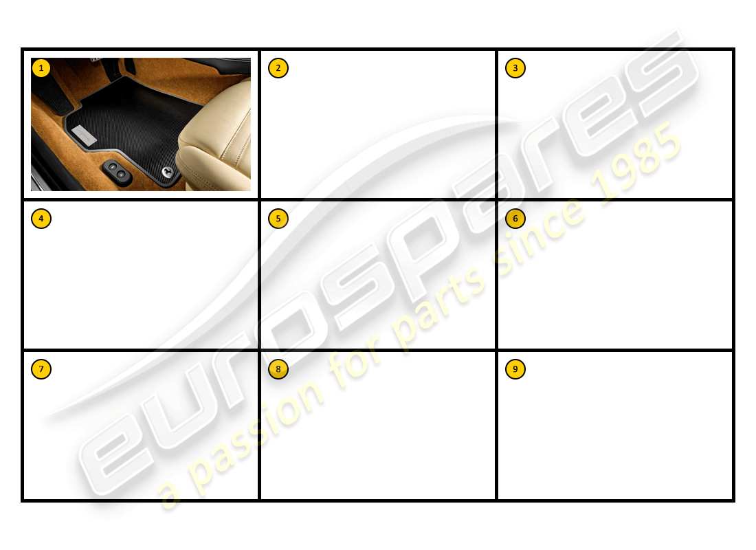 ferrari california (accessories) interior - tapetes diagrama de piezas