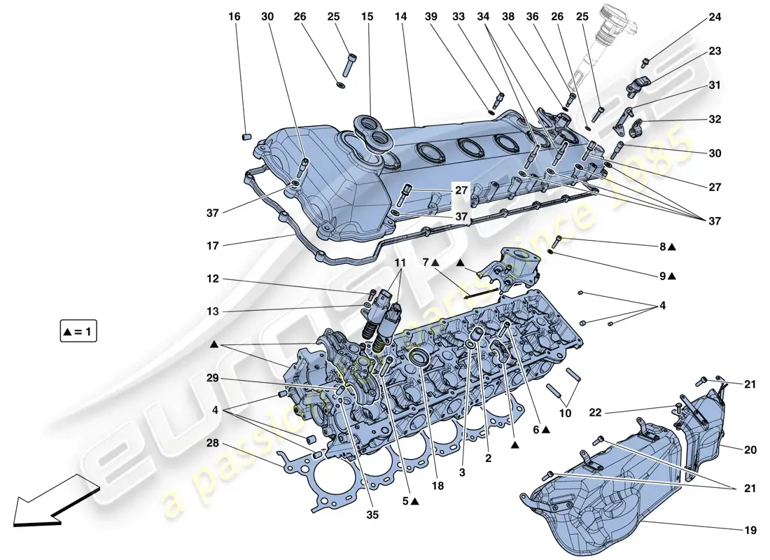 ferrari 812 superfast (rhd) left hand cylinder head diagrama de piezas
