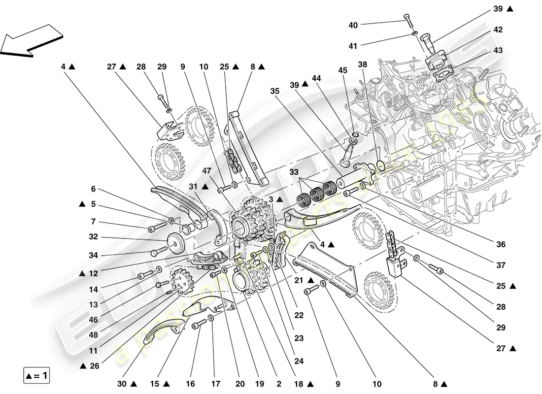 ferrari f430 coupe (usa) sistema de tiempo - conducción diagrama de piezas