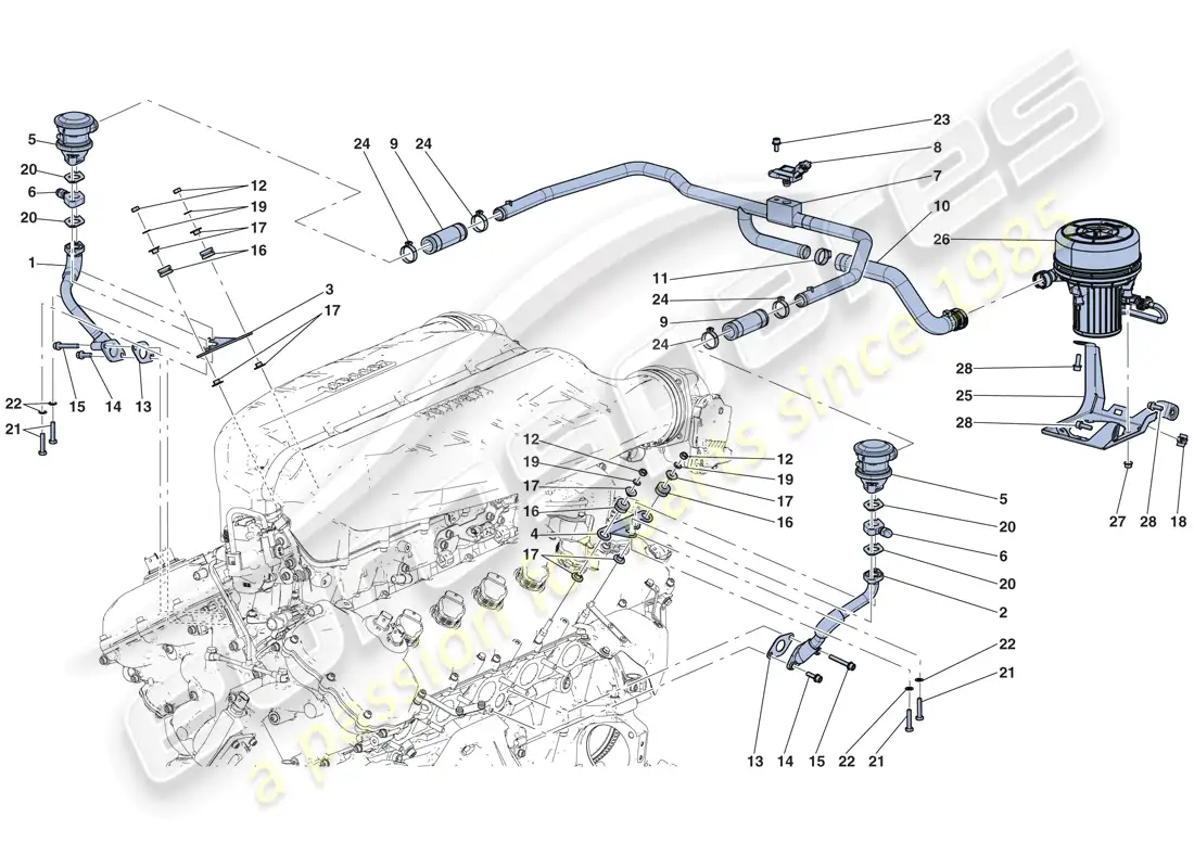 ferrari laferrari aperta (europe) sistema de aire secundario diagrama de piezas