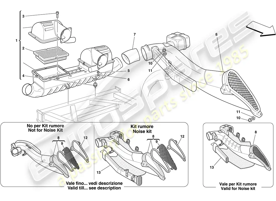 ferrari f430 coupe (usa) toma de aire diagrama de piezas
