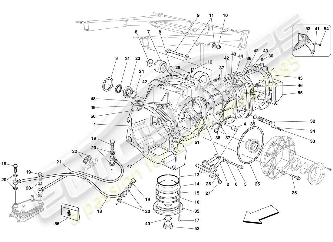 ferrari f430 scuderia spider 16m (rhd) gearbox - covers diagrama de piezas