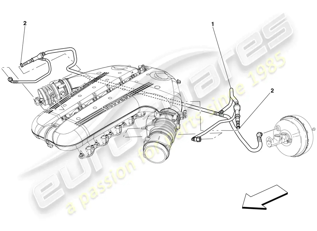 ferrari 599 gto (rhd) sistema de dirección asistida diagrama de piezas