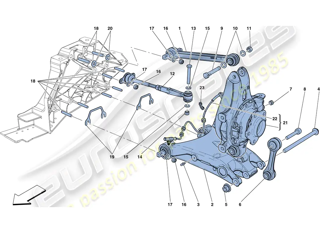 ferrari ff (europe) suspensión trasera - brazos diagrama de piezas
