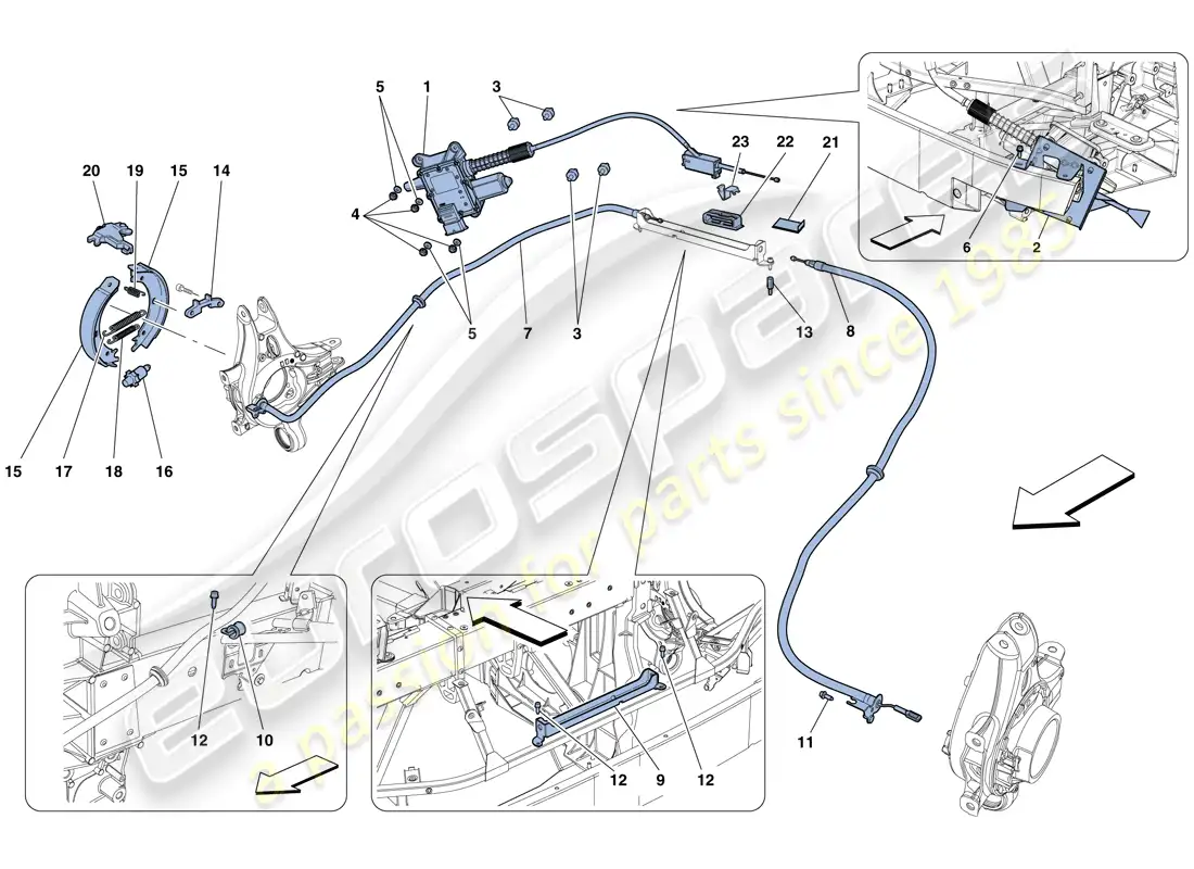 ferrari 458 italia (europe) control del freno de estacionamiento diagrama de piezas