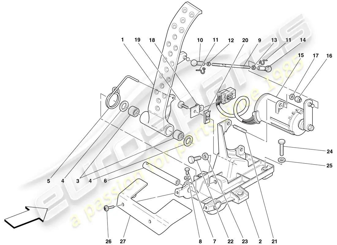 ferrari f430 scuderia (usa) electronic accelerator pedal diagrama de piezas