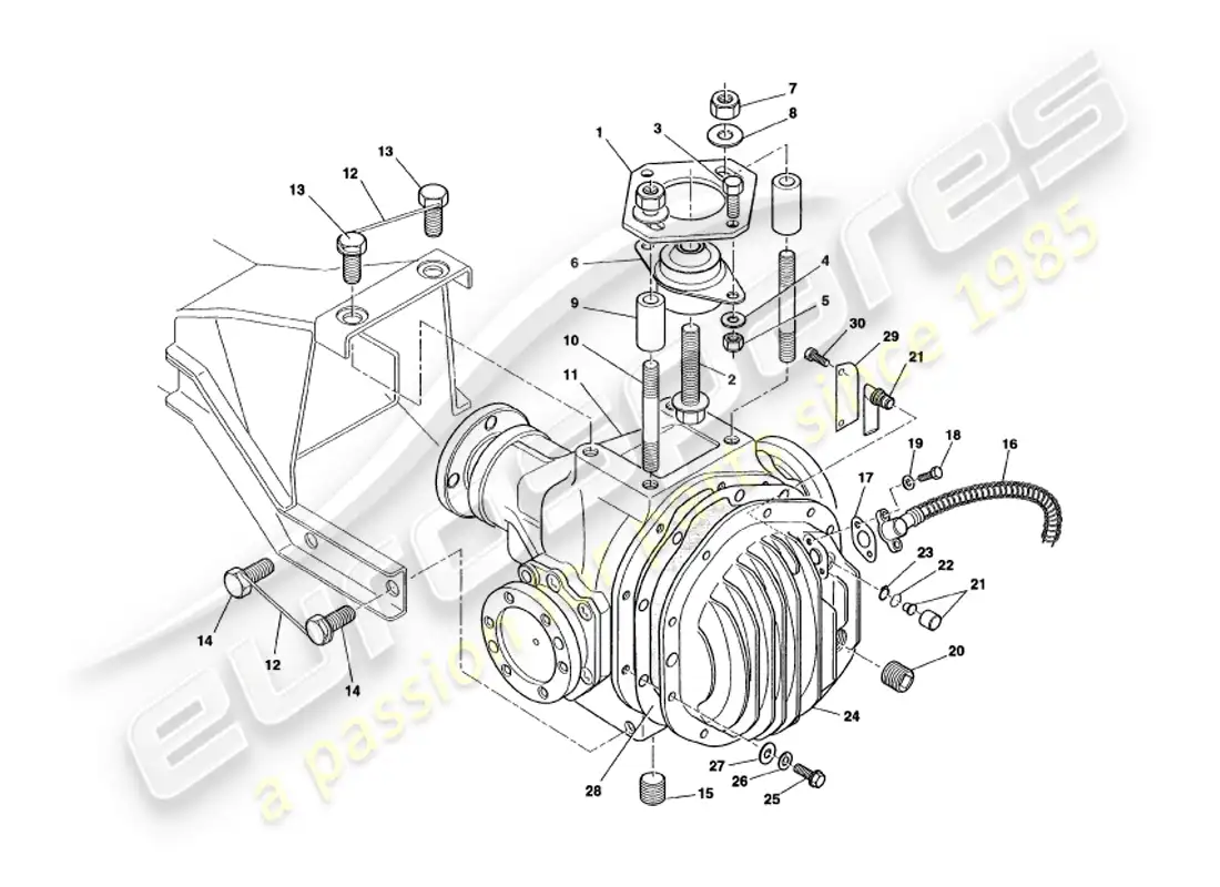 aston martin v8 volante (1997) unidad hipoide diagrama de piezas