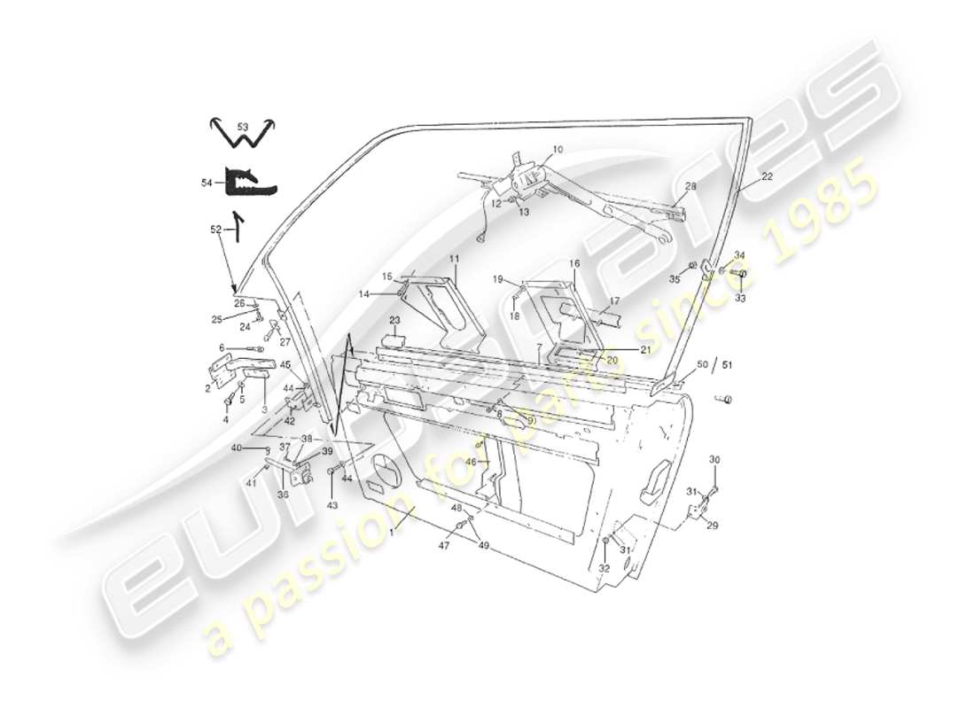 aston martin v8 virage (2000) puertas, salón diagrama de piezas