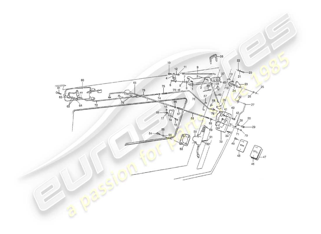 aston martin v8 virage (2000) diagrama de piezas de bloqueo de puerta