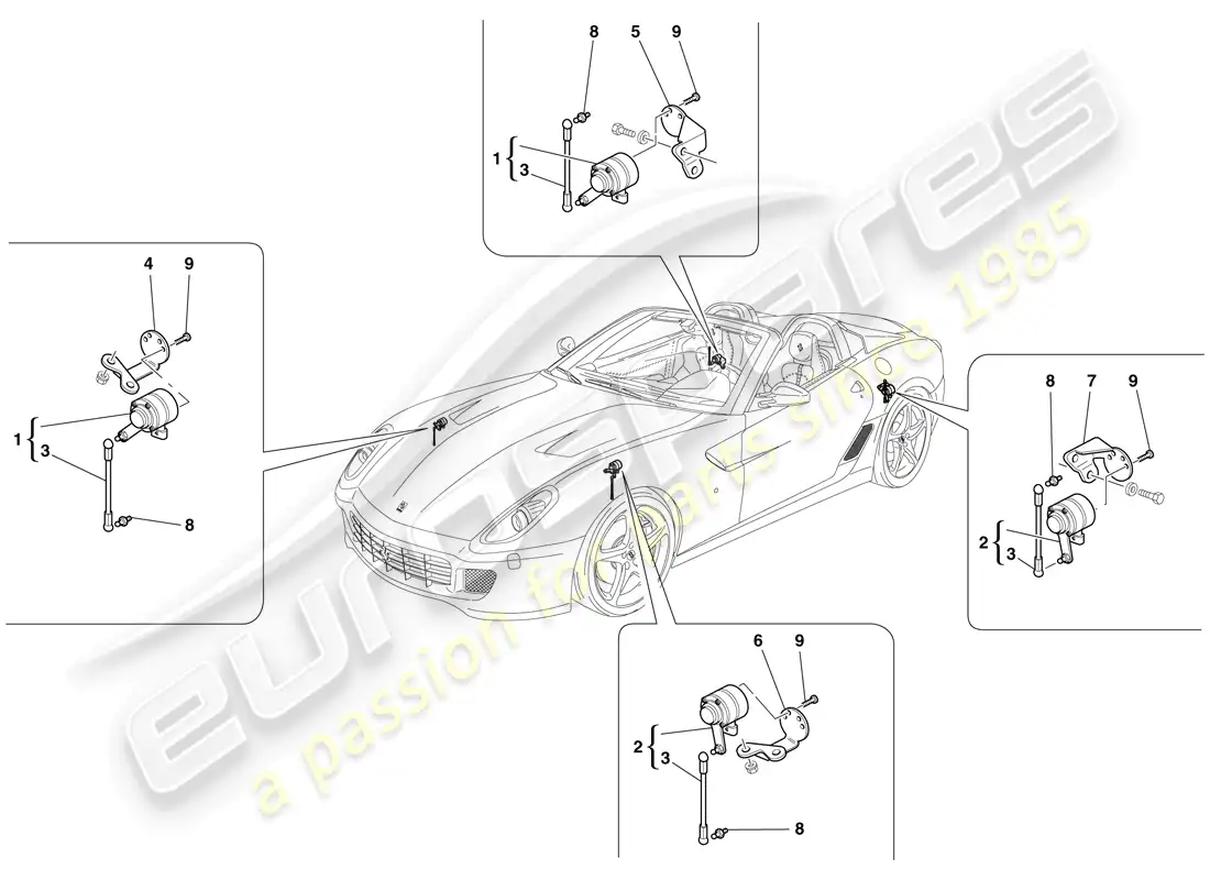 ferrari 599 sa aperta (europe) sensor de movimiento diagrama de piezas