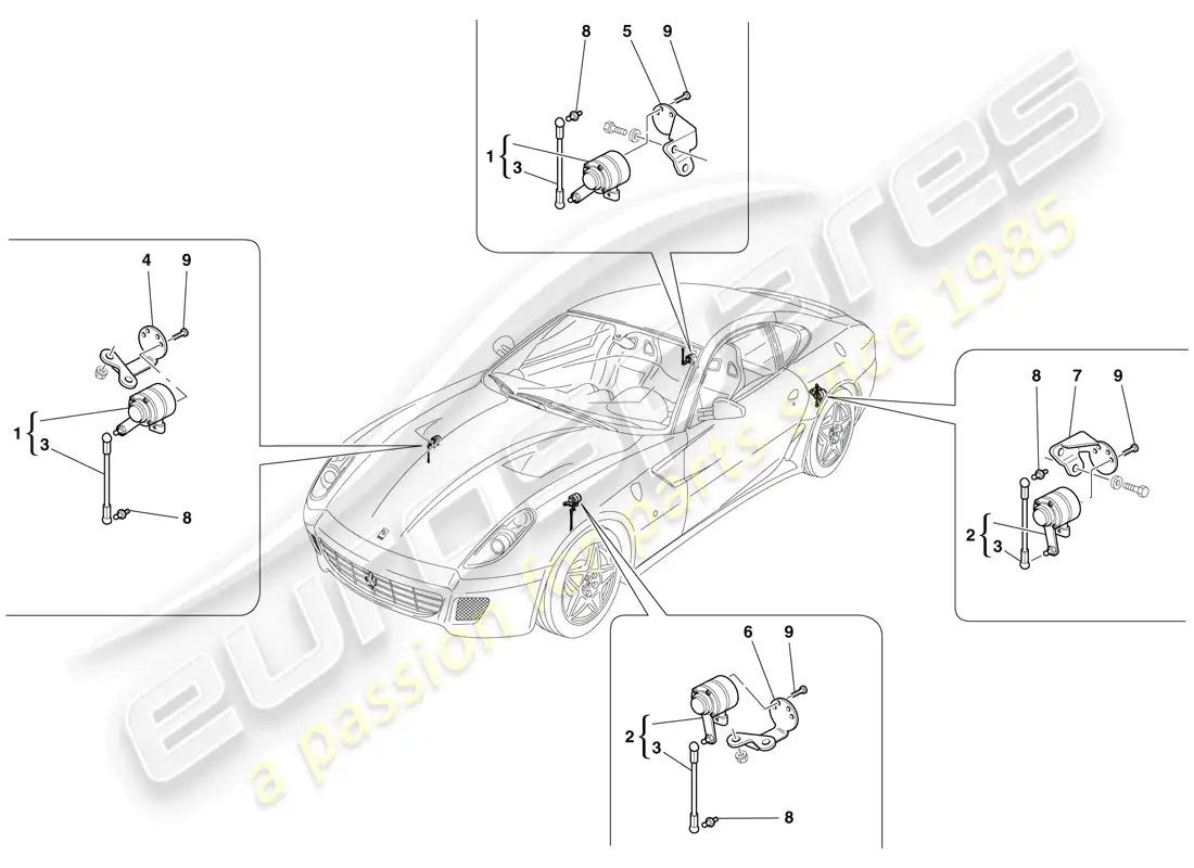 ferrari 599 gtb fiorano (usa) sensor de movimiento diagrama de piezas