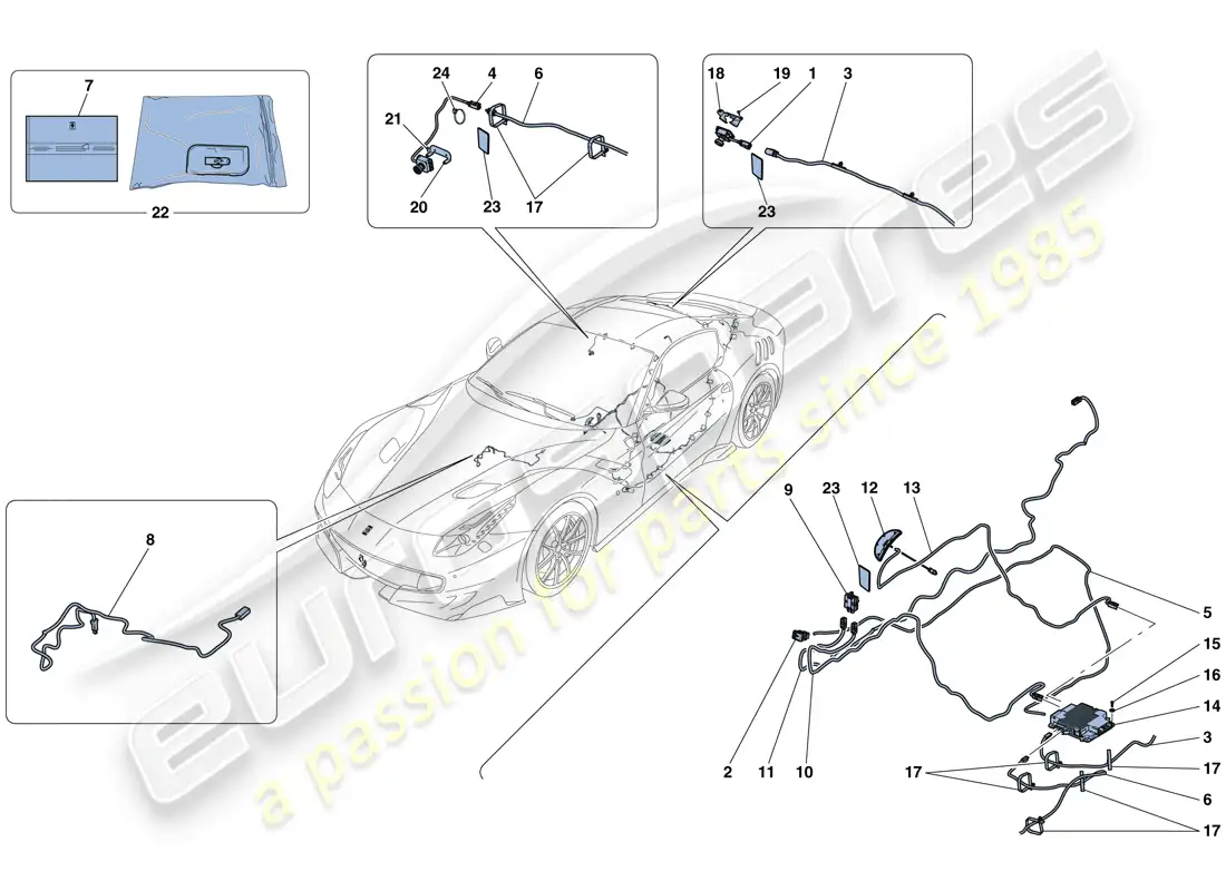 ferrari f12 tdf (rhd) telemetría diagrama de piezas