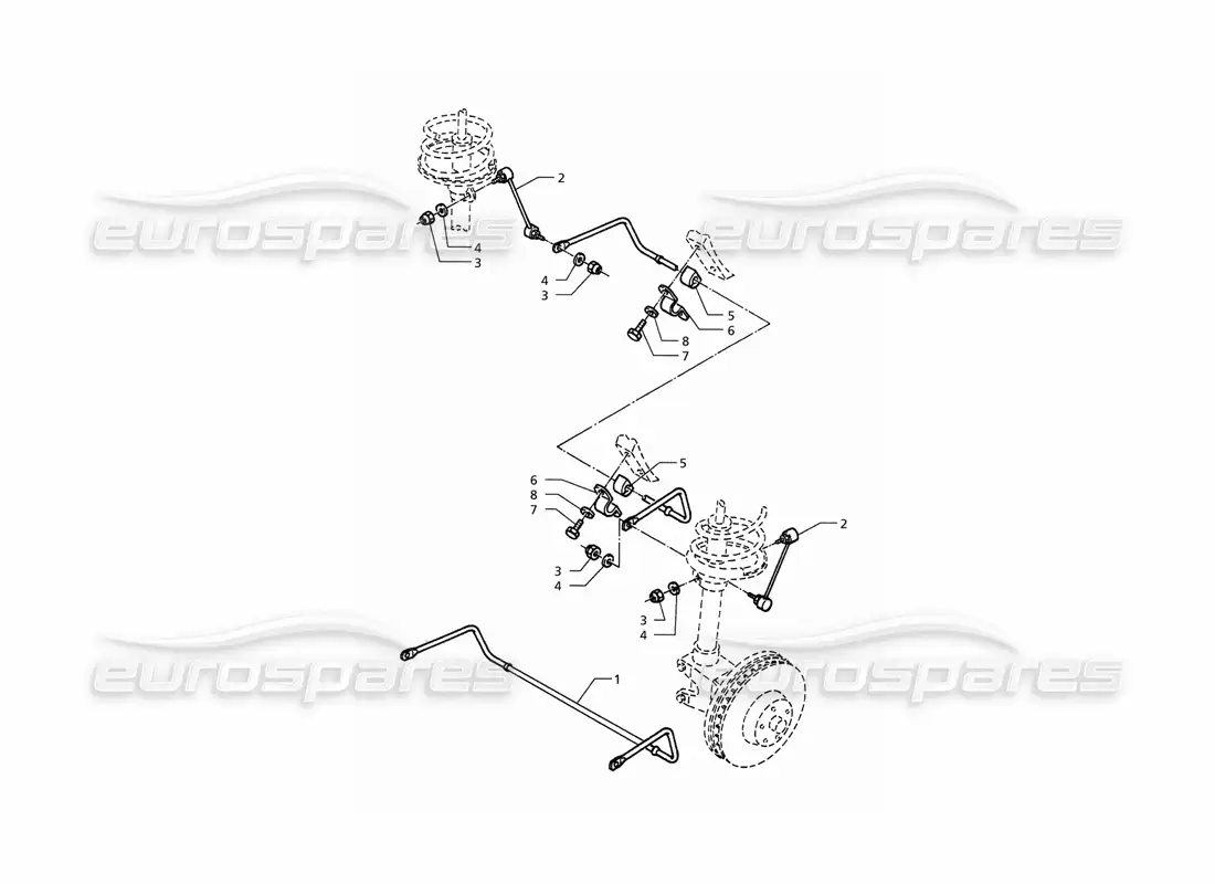 maserati qtp. 3.2 v8 (1999) barra estabilizadora diagrama de piezas