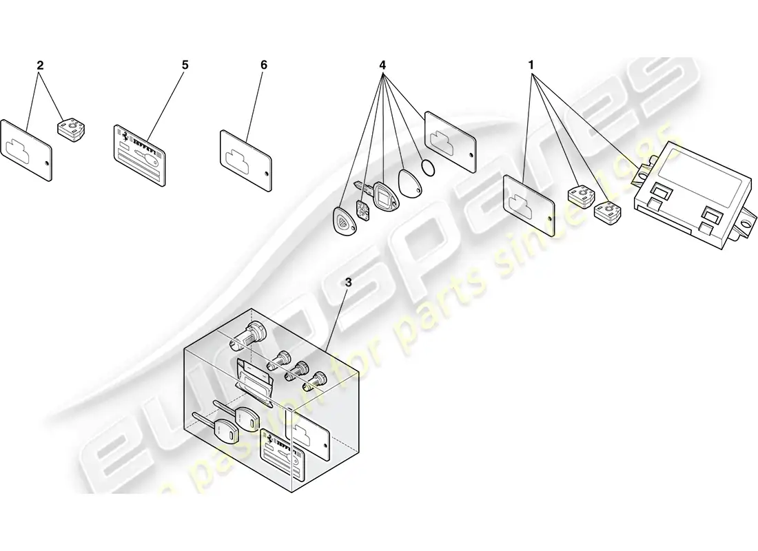 ferrari f430 coupe (rhd) kit inmovilizador diagrama de piezas
