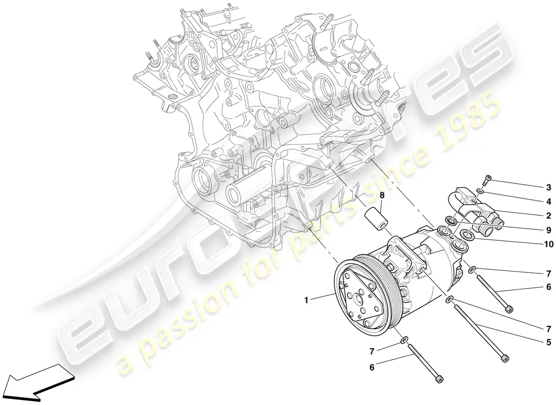 ferrari f430 scuderia spider 16m (usa) compresor del sistema de ca diagrama de piezas