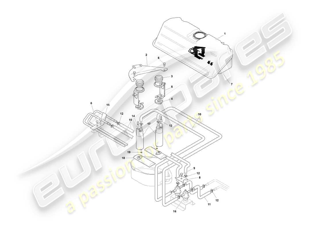 aston martin db7 vantage (2004) olla giratoria, diagrama de piezas del cupé