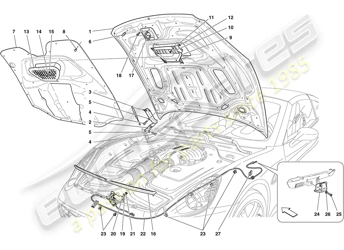 ferrari california (europe) tapa delantera diagrama de piezas