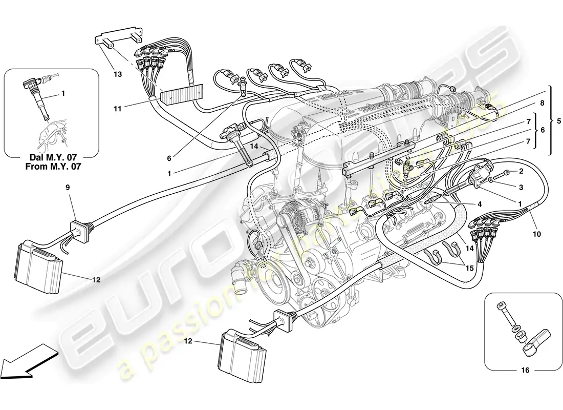 ferrari f430 coupe (usa) inyección - sistema de encendido diagrama de piezas