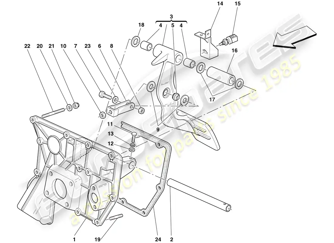 ferrari f430 scuderia (europe) pedalera diagrama de piezas