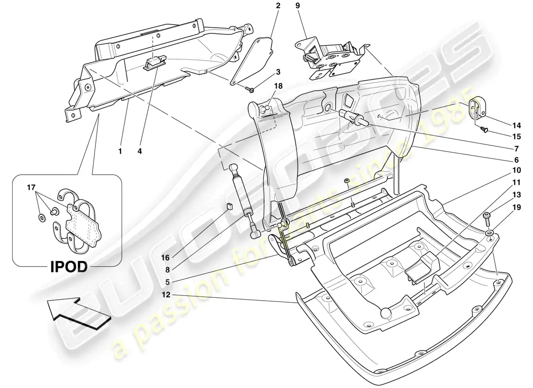 ferrari f430 spider (europe) guantera diagrama de piezas