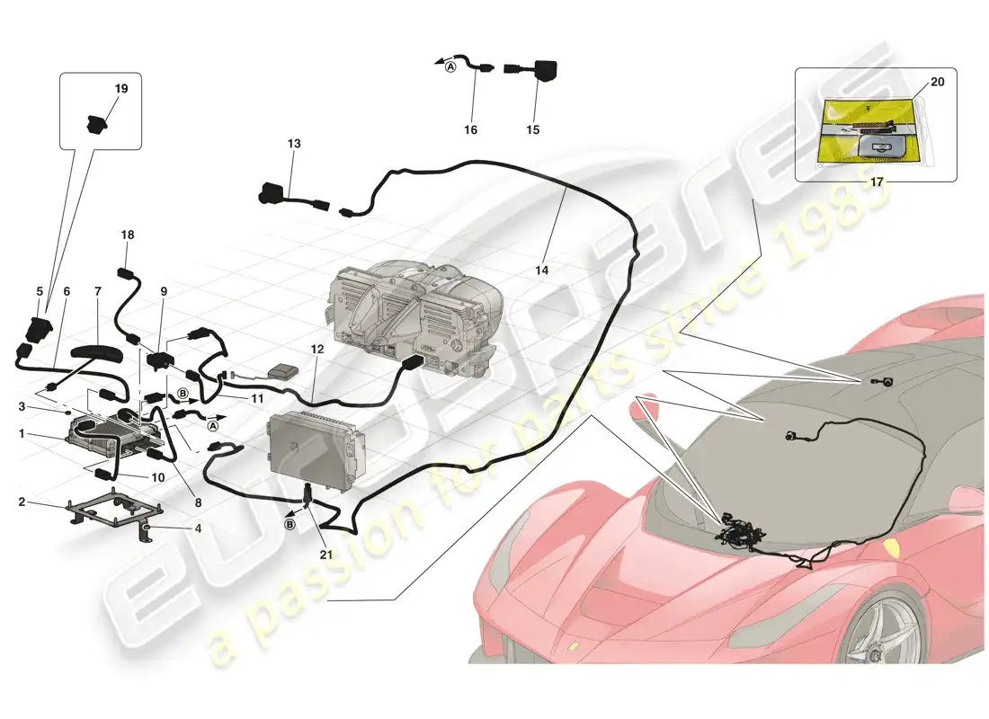 ferrari laferrari (europe) telemetría - adquisición de datos diagrama de piezas