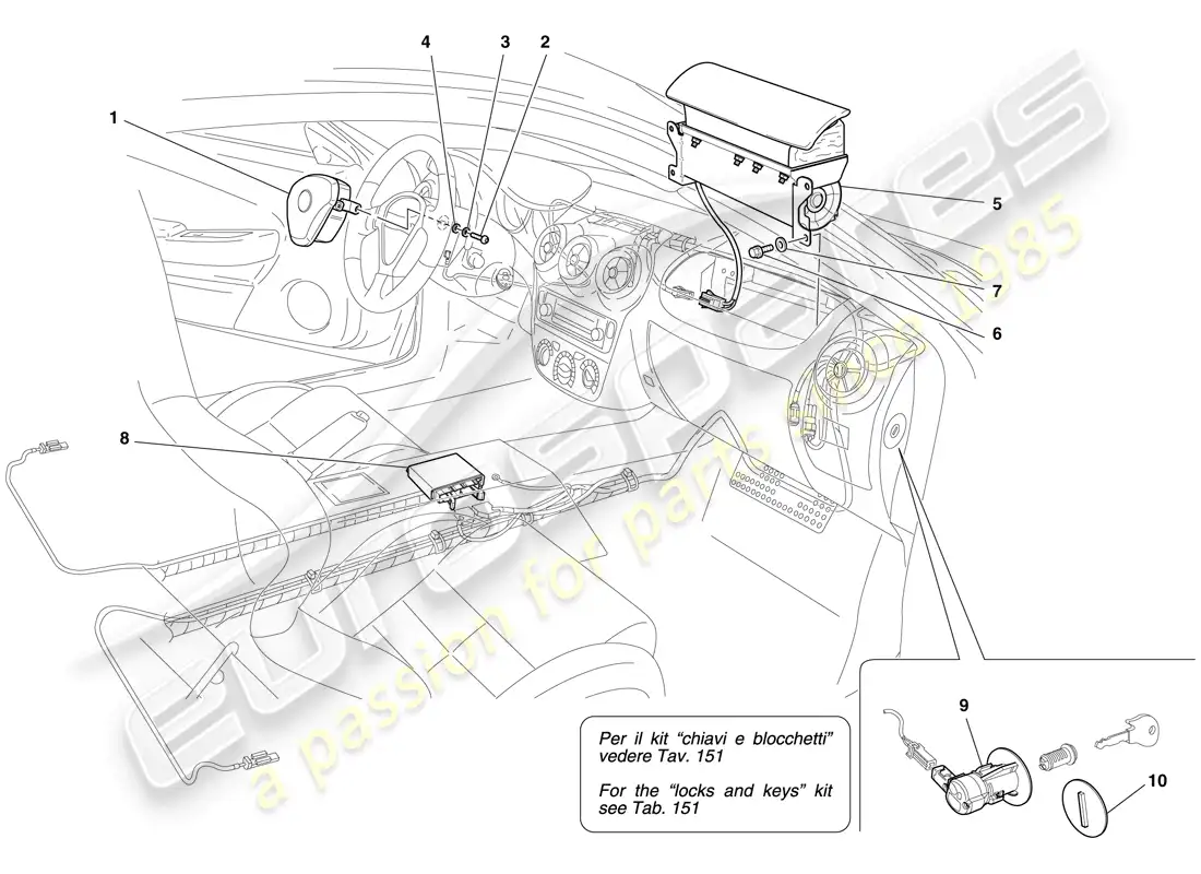 ferrari f430 spider (europe) bolsas de aire diagrama de piezas