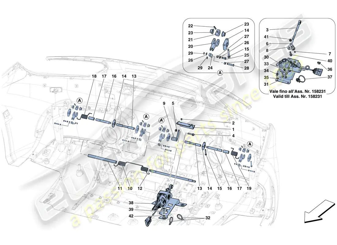 ferrari 488 spider (europe) diagrama de piezas del aero activo trasero