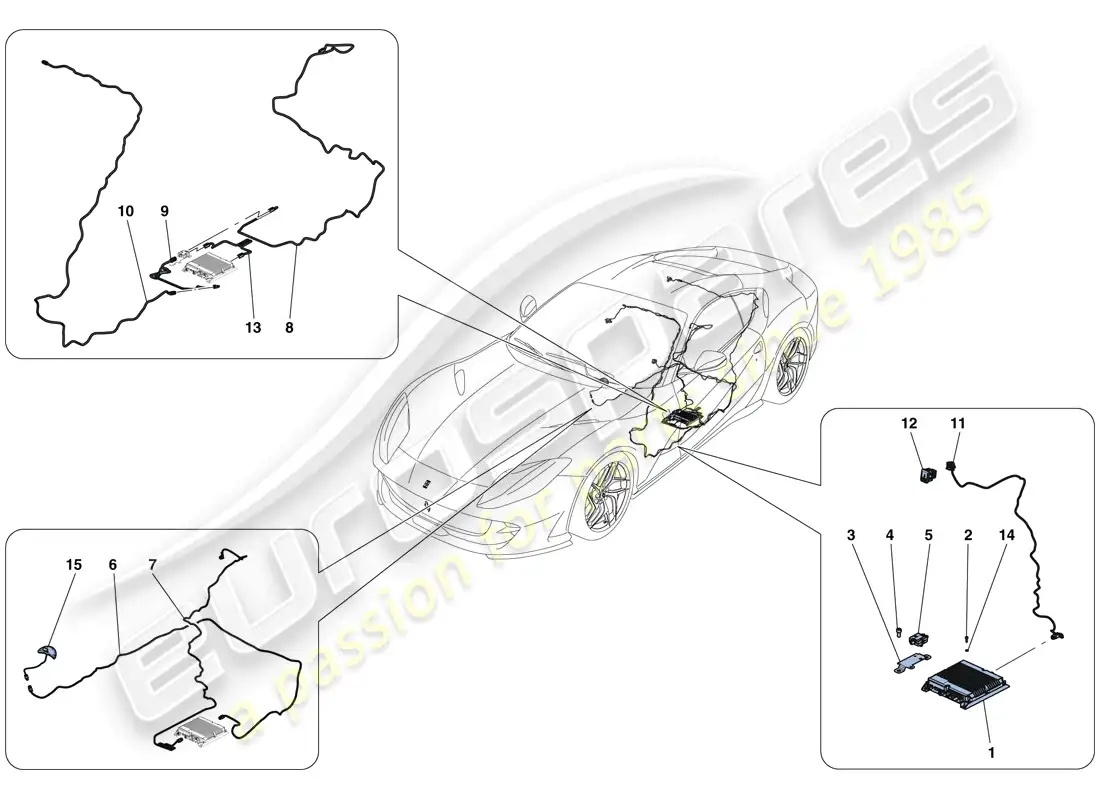 ferrari 812 superfast (rhd) telemetría diagrama de piezas