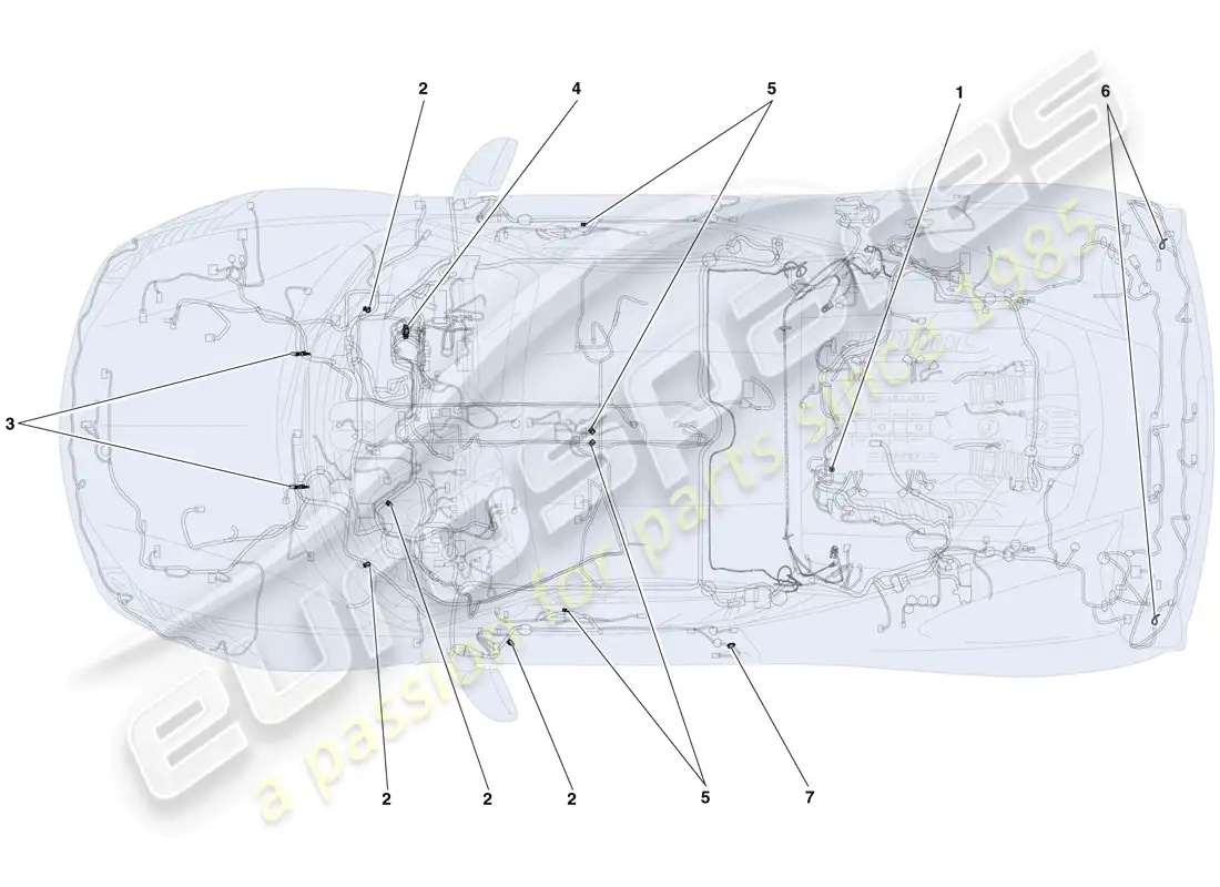 ferrari 458 italia (europe) fijaciones varias para el sistema eléctrico diagrama de piezas