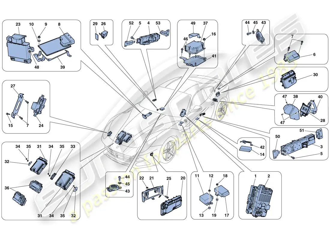ferrari f12 berlinetta (usa) ecu del vehículo diagrama de piezas