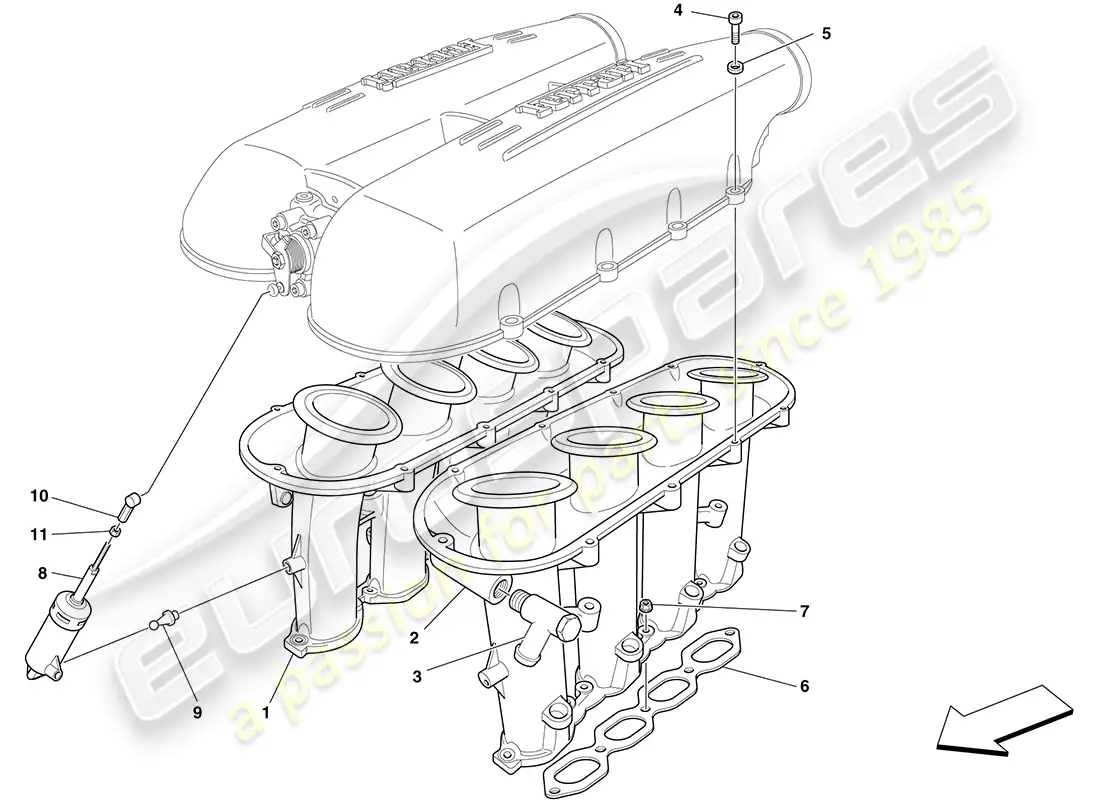 ferrari f430 coupe (usa) colector de admisión diagrama de piezas