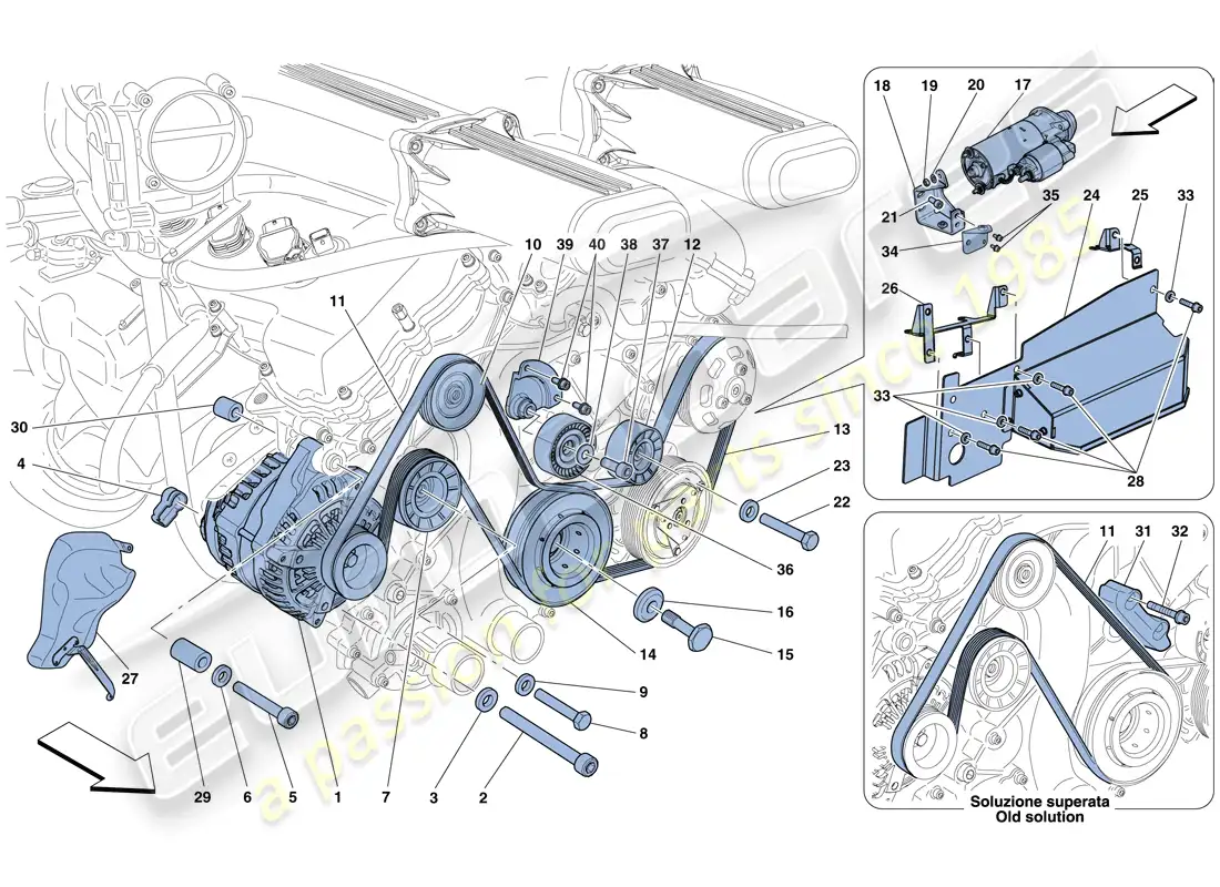 ferrari f12 berlinetta (europe) alternador - motor de arranque diagrama de piezas