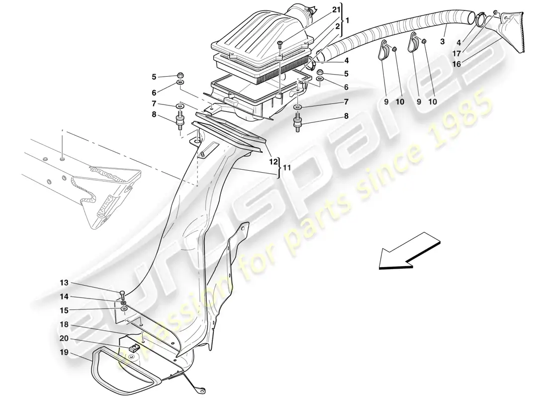 ferrari 599 gtb fiorano (europe) toma de aire diagrama de piezas