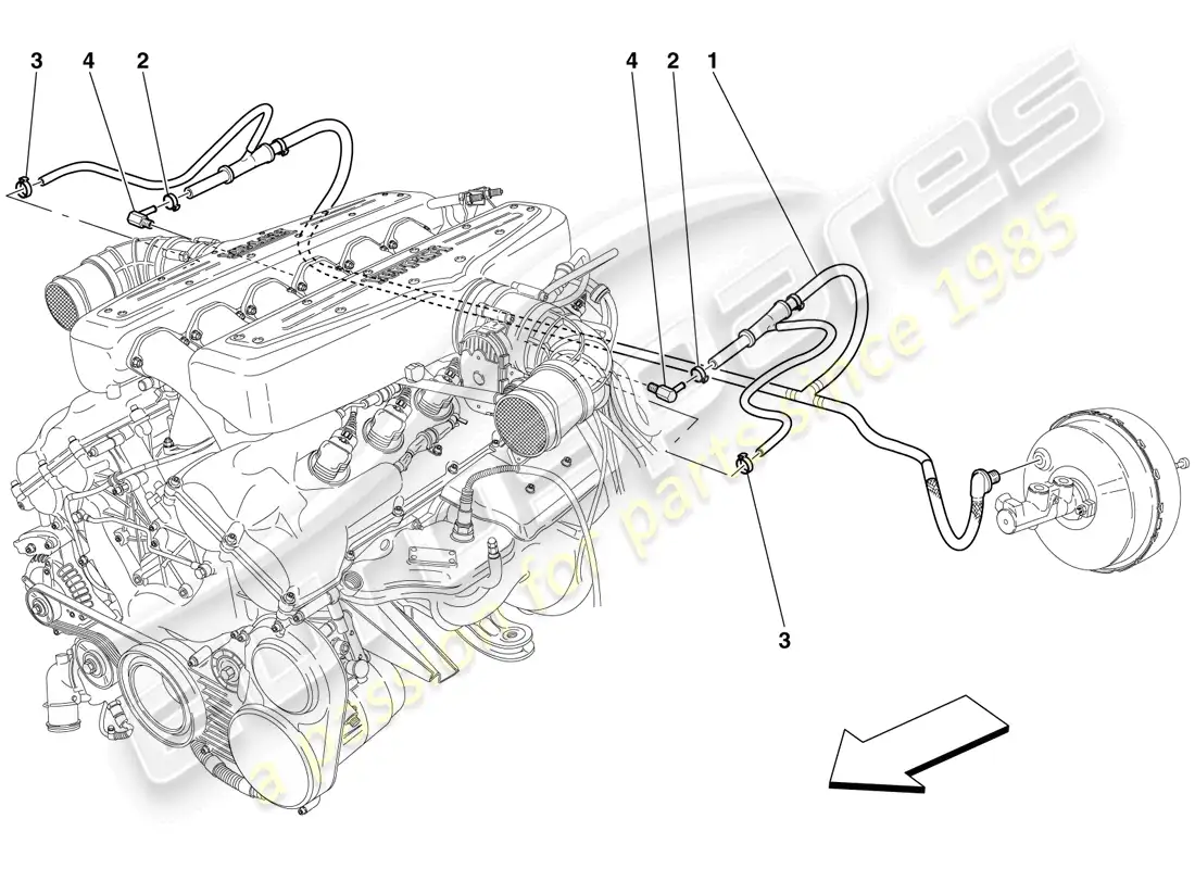 ferrari 599 gtb fiorano (europe) sistema de dirección asistida diagrama de piezas
