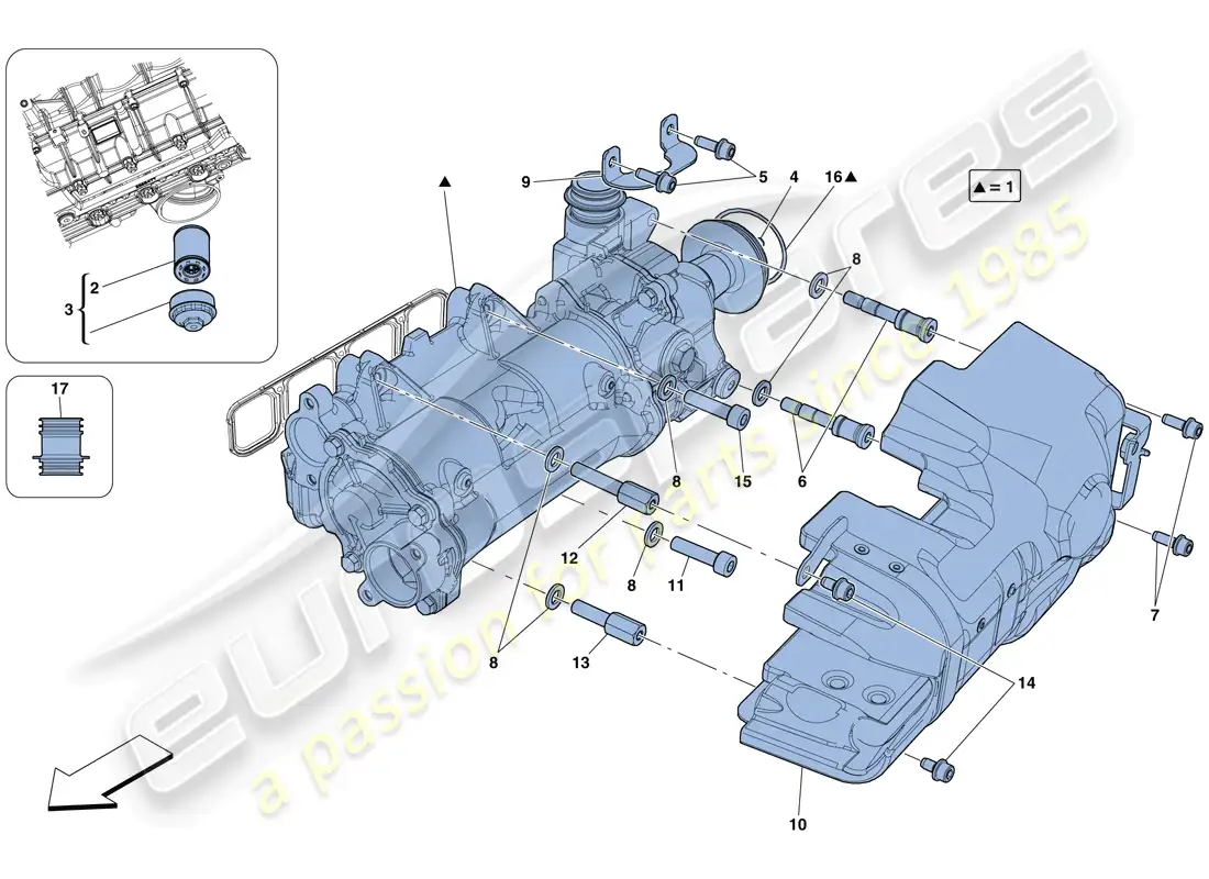 ferrari f12 tdf (europe) enfriamiento - bomba de aceite diagrama de piezas